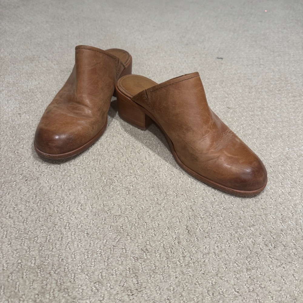 Frye Brown Leather Women's Mules